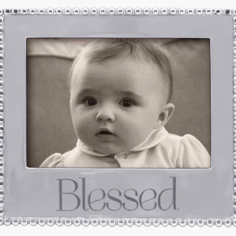 Mariposa Blessed Beaded Silver Picture Frame